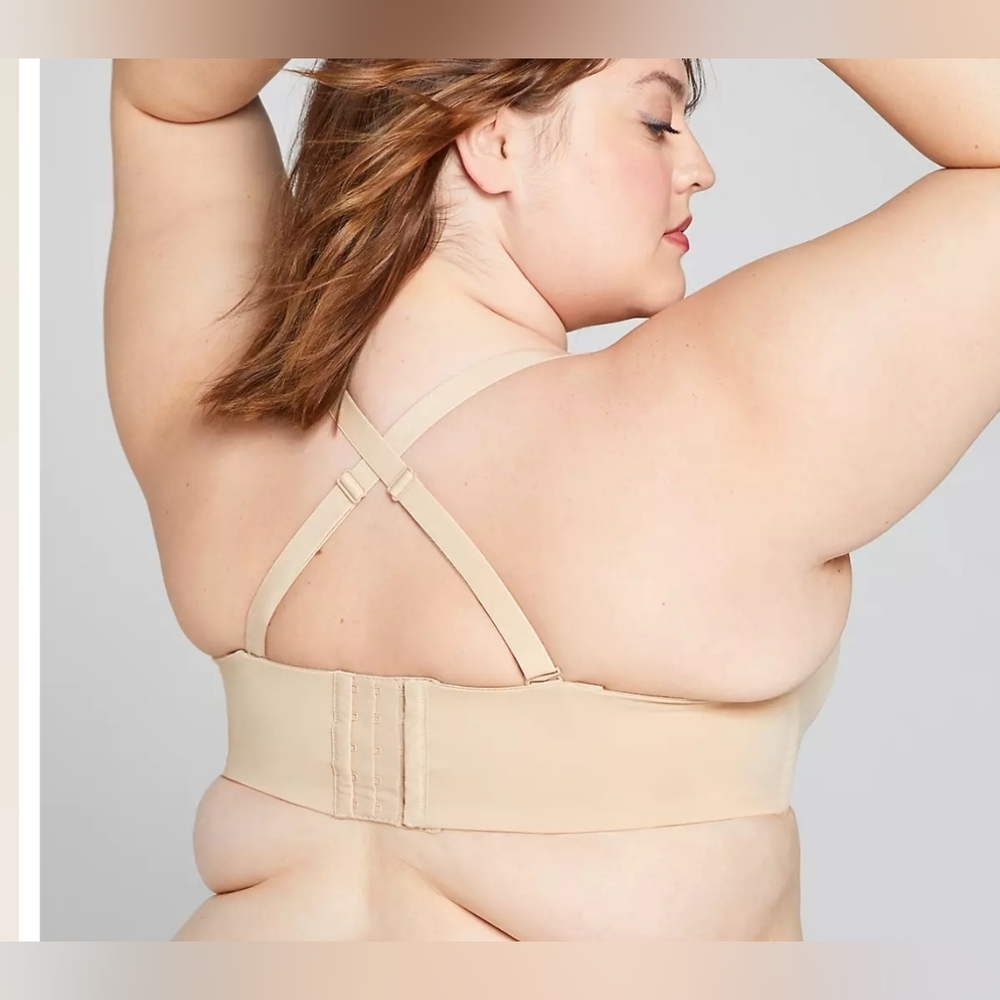 NWOT Cacique Smooth Boost Multi Way Strapless Tan/Nude Bra Size 46DD - Picture 2 of 6